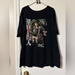 Attack On Titan Black T-Shirt Captain Levi size XL